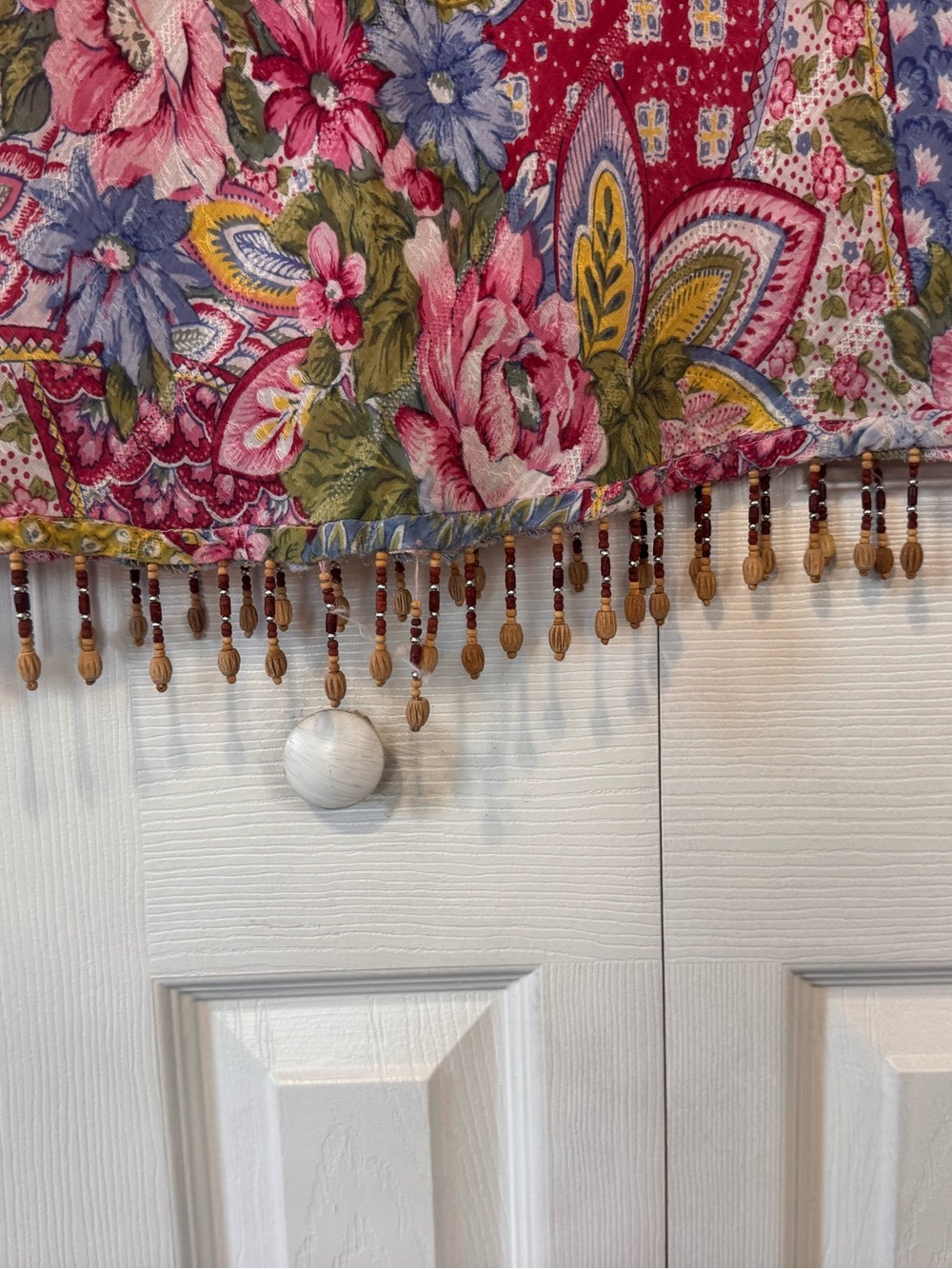 Boston Proper Boho Floral Patchwork Skirt Beaded Fringe Size XS Side Zipper - Picture 4 of 10